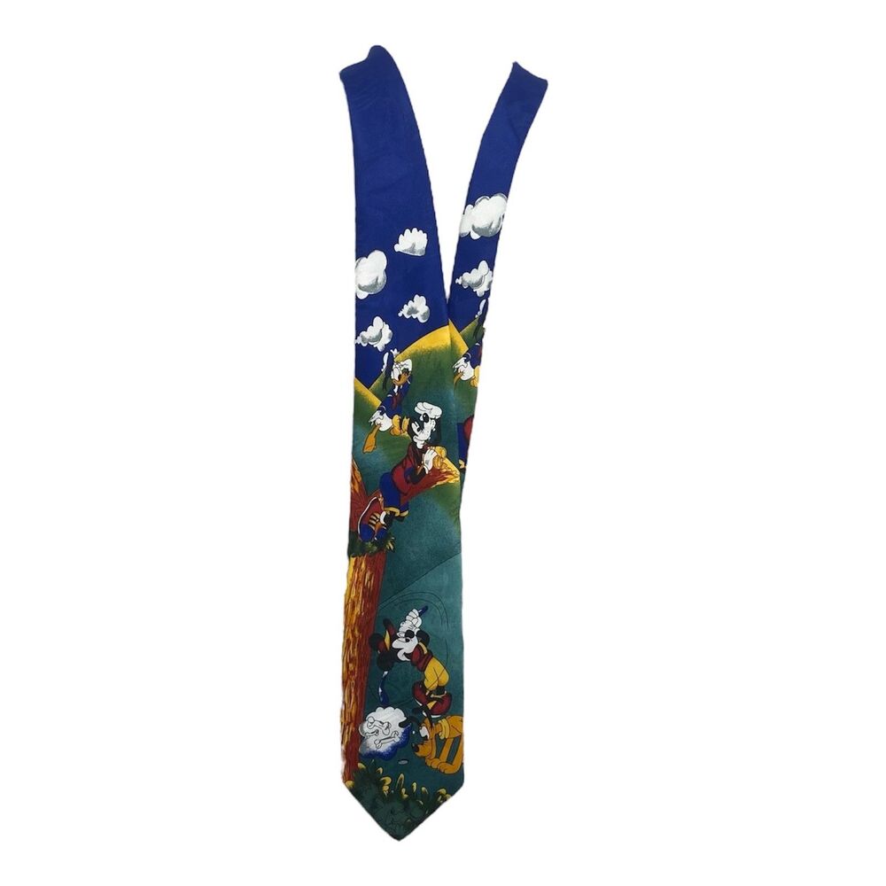 Disney Mickey Unlimited Tie Golf Mickey Goofy Donald Vintage NWT USA 54”